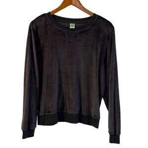 Honeydew Sweatshirt Women Large Gray Velour Velvet Loungewear Comfy Soft Relaxed